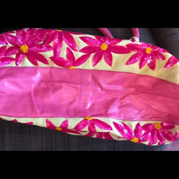 Rare 🌸 fuchsia sequin SANTI medium hobo summer bag - Picture 5 of 7